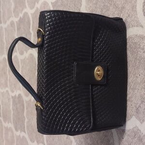 Black Leather Quilted Crossbody Purse